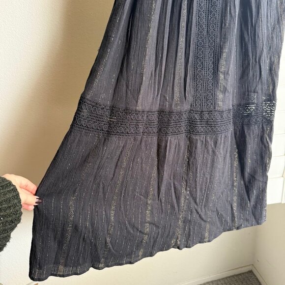 Maeve Anthropologie 'Abilene' Crochet & Metallic Maxi Dress size XS - Picture 7 of 11